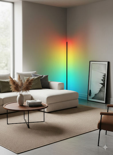 GloboStar LED Stehleuchte H150cm. mit RGBW Licht 150lm Schwarz