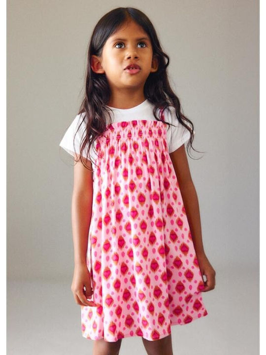 Mädchenkleid Kurzärmelig Set aus 2 mit Deckel Rosa