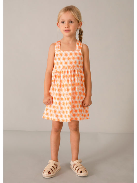 Girls Dress Sleeveless Orange