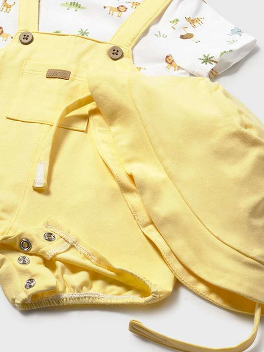 Kids Set With Dungarees Summer 3 Pieces Yellow