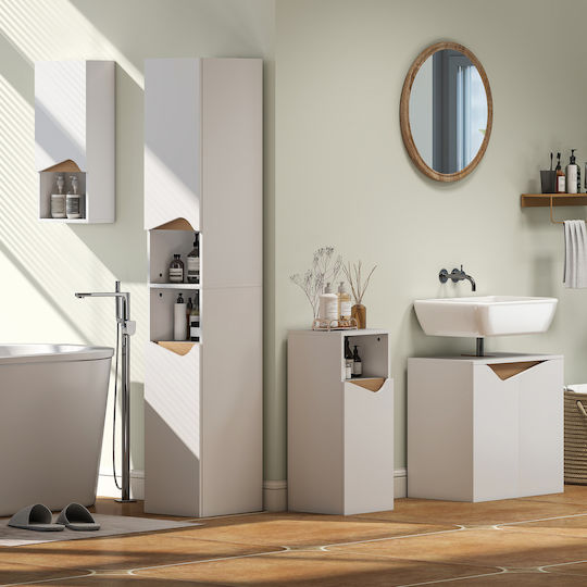 HomCom Bathroom Cabinet L30xW30xH71.5cm Natural