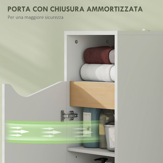 HomCom Bathroom Cabinet L30xW30xH71.5cm Natural
