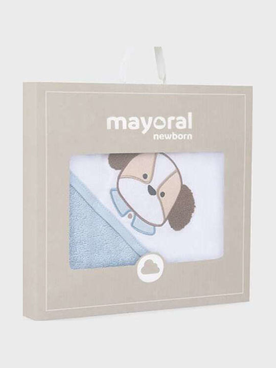 Mayoral Hooded Baby Bath Towel Sky Blue