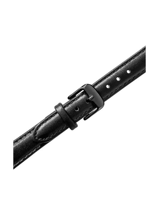 Annie Rosewood Γυναικείο Ρολόι 34mm Μπαταρίας με Μαύρο Δερμάτινο Λουράκι