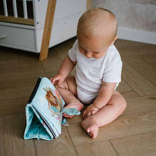Babyono Safari Activity Book Fabric with Sounds for Newborns