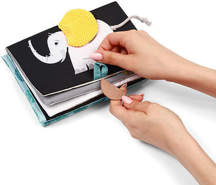 Babyono Safari Activity Book Fabric with Sounds for Newborns