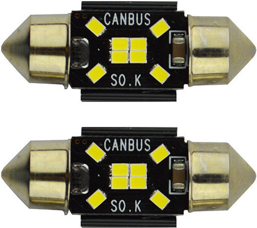 Λάμπες Led Σωληνωτές 31mm 8 Leds 12volt Canbus Λευκό Φως Auto Gs 600484 2 Τεμάχια