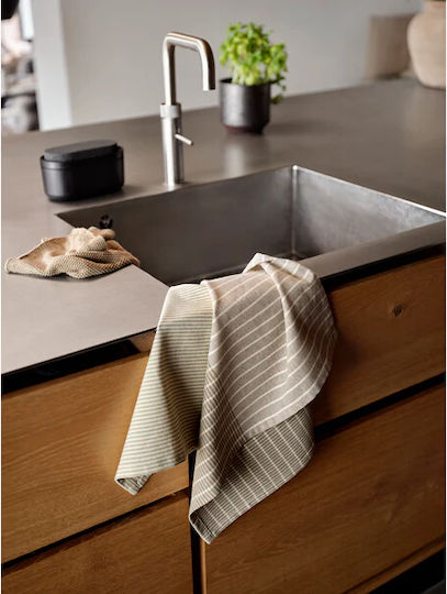 Zone Denmark Handtuch aus 100% Baumwolle in Braun Farbe 27x27cm 3Stück