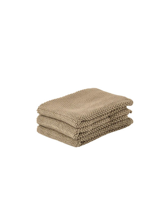 Zone Denmark Towel from 100% Cotton in Brown Color 27x27cm 3pcs