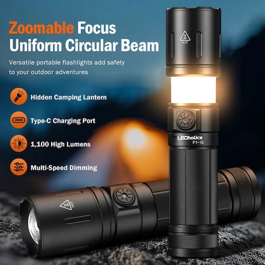 Ledholics Flashlight LED Dual Function with Maximum Brightness 1100lm