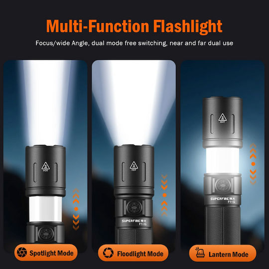 Ledholics Flashlight LED Dual Function with Maximum Brightness 1100lm