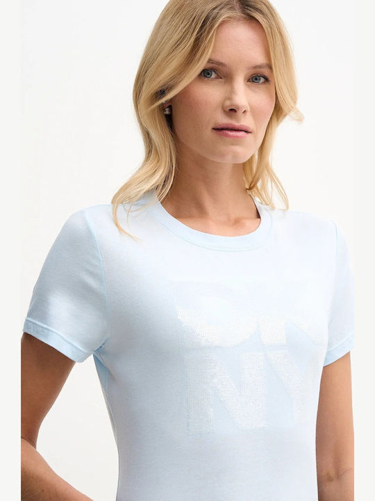 Damen Bluse Baumwolle Kurzärmelig Light Blue