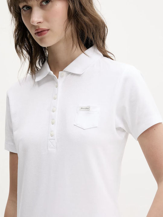 Women's Polo Blouse Short Sleeve White