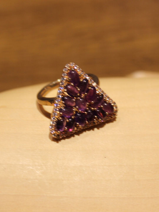 Beautiful Amethyst Zircon Ring Size 14