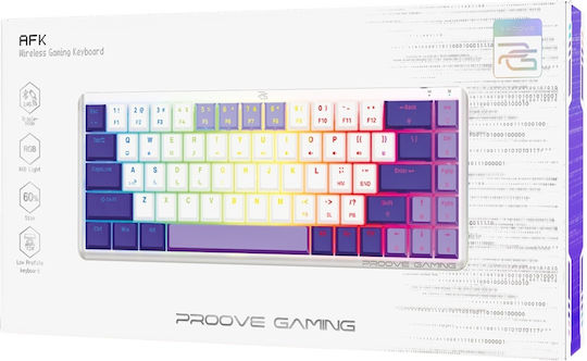 Proove AFK Ασύρματο Gaming Μηχανικό Πληκτρολόγιο 65% με Outemu Red διακόπτες και RGB φωτισμό (Αγγλικό US) Λευκό