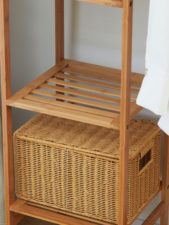 HomCom Floor Garment Rack made of Bamboo Brown 90x30x145cm
