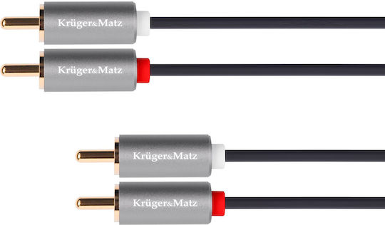 Kruger & Matz Cable RCA male - RCA male 1m KM1213