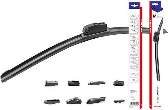 Flat Windshield Wiper 8 Adapters 17" 425mm Multiconnect