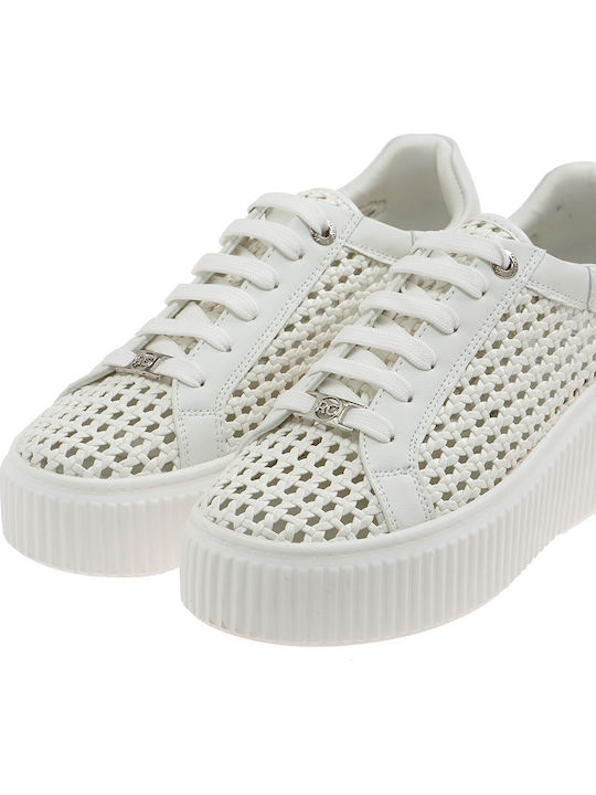 Damen Sneakers Λευκο Πλεκτο