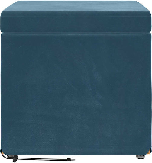 Hocker Für die Küche Gepolstert mit Samt Blue 41x41x40cm