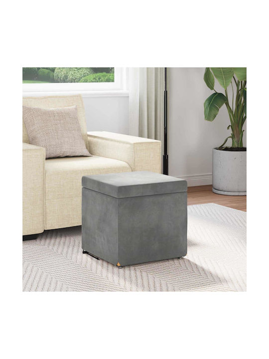 Stool For Kitchen Upholstered with Velvet Dark Grey 41x41x40cm
