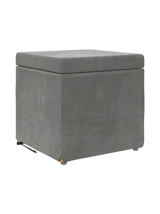 Stool For Kitchen Upholstered with Velvet Dark Grey 41x41x40cm