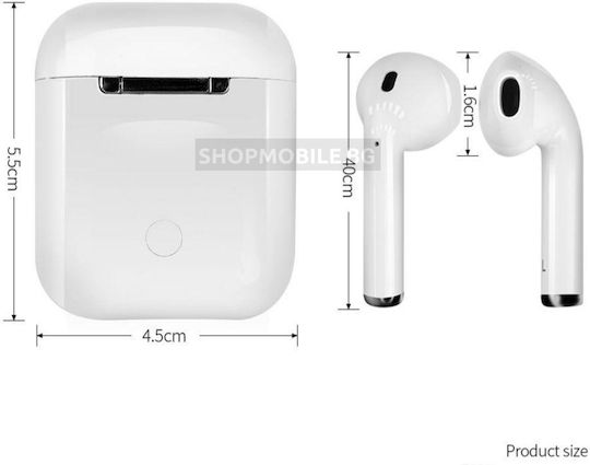 In-ear Bluetooth Handsfree Ακουστικά με Θήκη Φόρτισης Λευκά