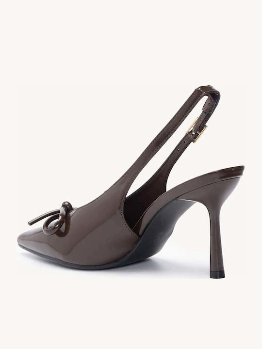 Braune Pumps Slingback Mit Spitze Zehe Fiönk