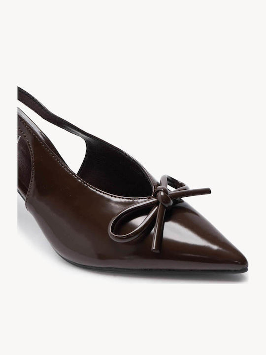 Braune Pumps Slingback Mit Spitze Zehe Fiönk