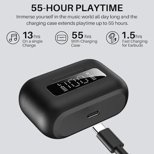 Tozo AeroSound 2 In-Ear Bluetooth-Freisprecheinrichtung Kopfhörer mit Schweißresistenz und Ladeetui Schwarz