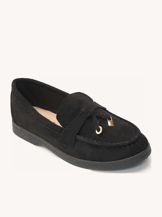 Mocasini Dama Negri Din Suede Moi Cu Talpă Ușoară
