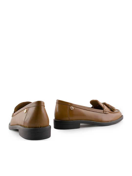 Δερμάτινα Γυναικεία Loafers σε Ταμπά Χρώμα