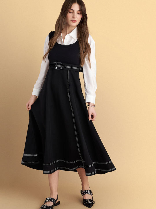 Summer Midi Sleeveless Black Dress