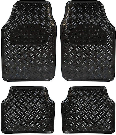 Universal Car Mats Diamond Model Black Chrome Color