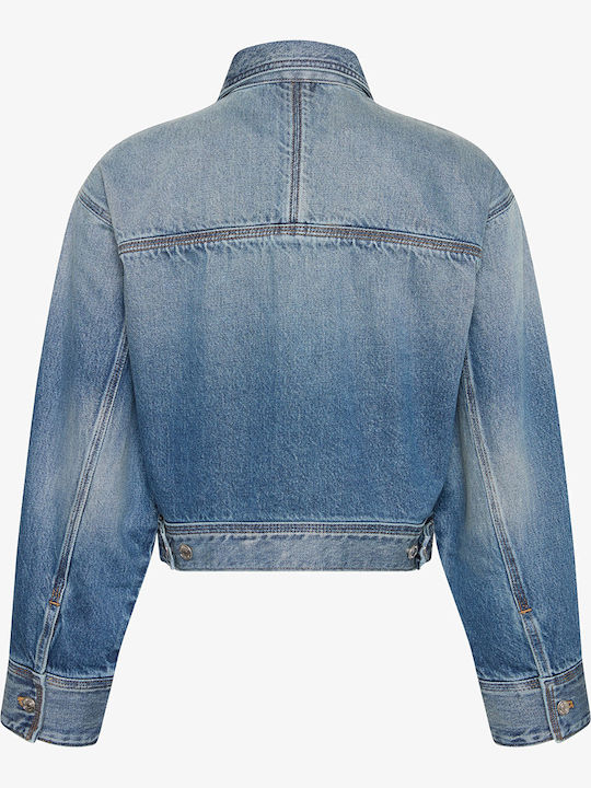 Women's Short Lifestyle Jacket for Winter Blue