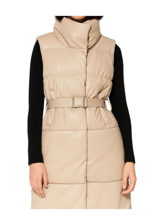 Damen Bikerjacke Beige