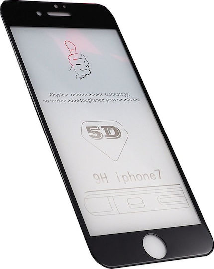5D Vollkleber Gehärtetes Glas Schwarz (Nichts Telefon 2)