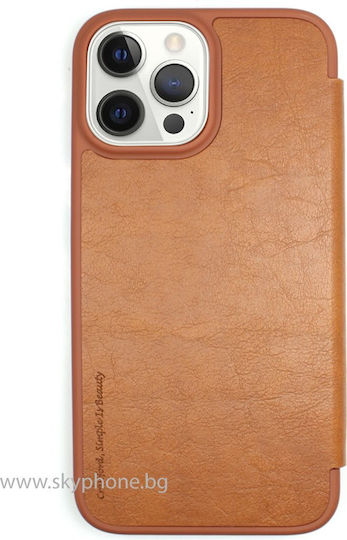XO Книга Кожа Кафяв (iPhone 13 Pro Max)