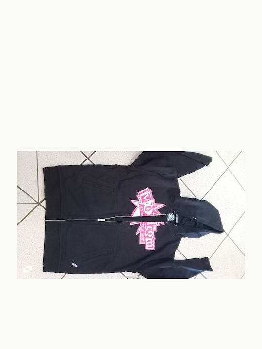 Men's Fleece Cardigan Black-purple