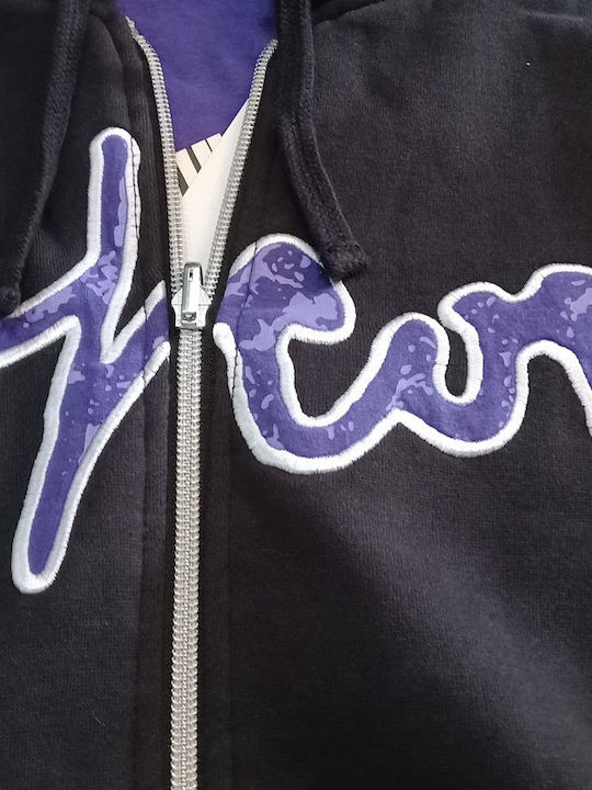 Men's Cardigan with Hood Black