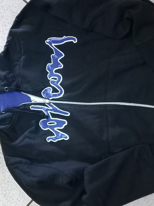 Men's Cardigan with Hood Black