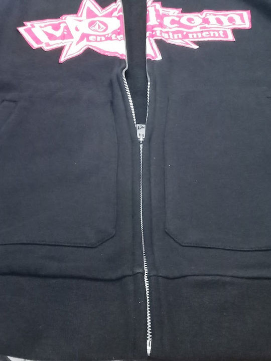 Men's Fleece Cardigan Black-purple