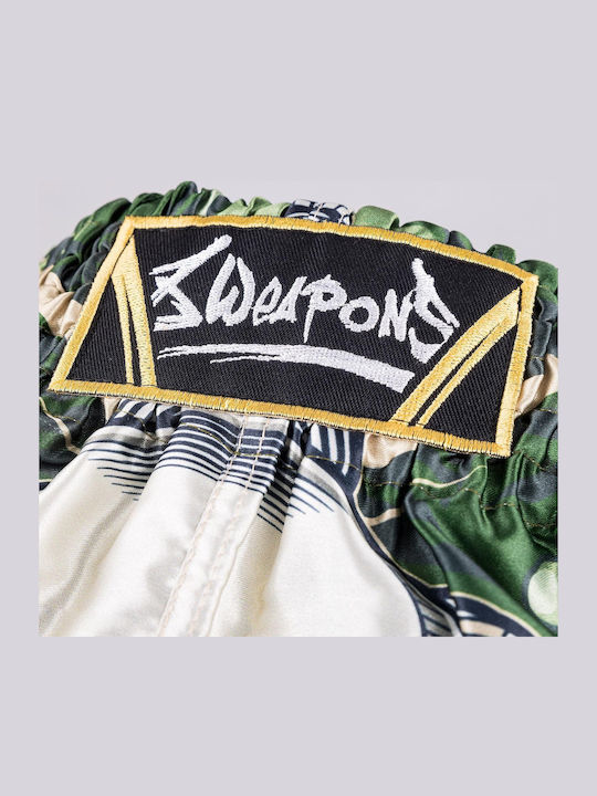 8 Weapons Muay Thai 8 Weapons Bone Island Olive Gold Boxing Shorts
