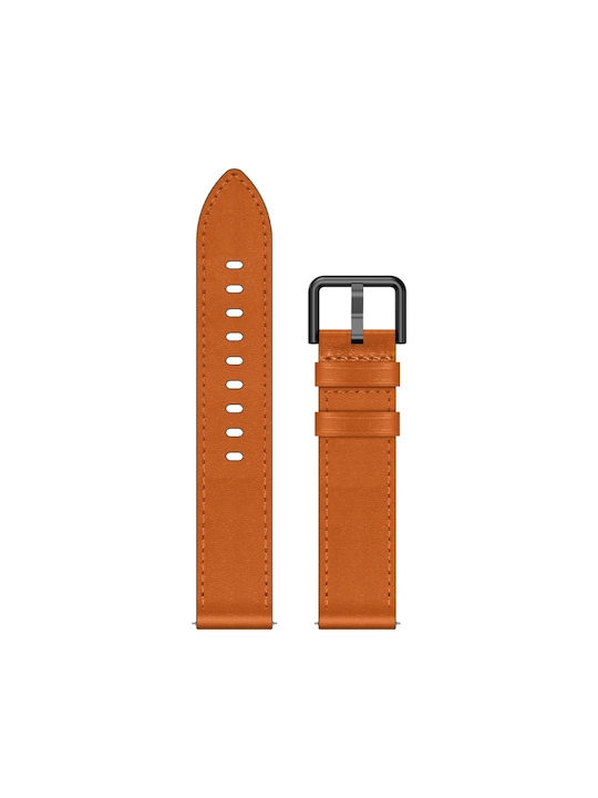 Samsung Galaxy Watch Active 20mm Sx Connector Metal Button Switch Leather Watch Band Red Brown