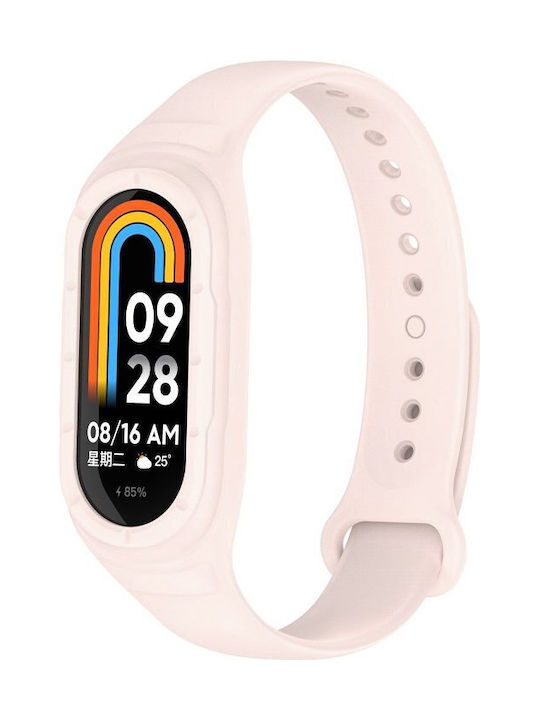 Curea Xiaomi Mi Band 8 Carcasă Silicon Roz Deschis Oem