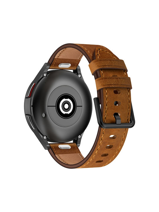 Samsung Galaxy Watch 42mm 20mm Sx Connector Metal Button Switch Leather Watch Band Red Brown