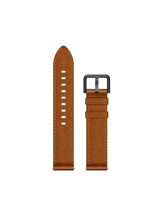 Samsung Galaxy Watch 42mm 20mm Sx Connector Metal Button Switch Leather Watch Band Red Brown
