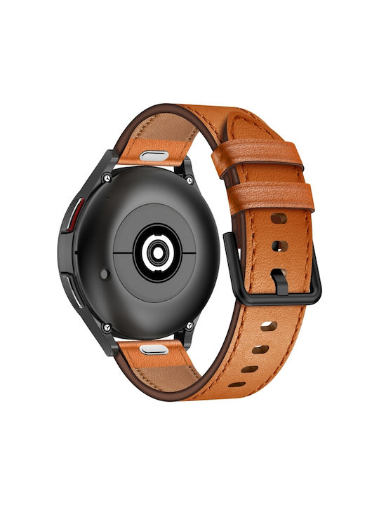 Samsung Galaxy Watch 42mm 20mm Sx Connector Metal Button Switch Leather Watch Band Brown