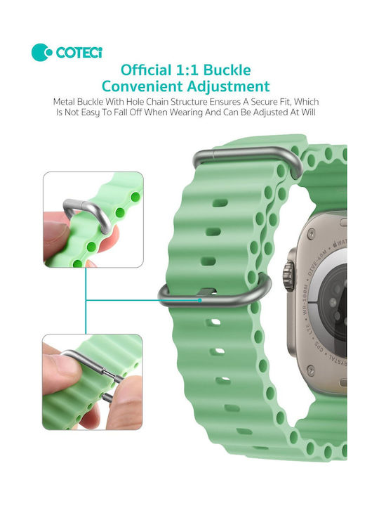 Coteci Tragbare Bänder Apple Watch 42 44 45 49mm Ocean Strap W96 Grüne
