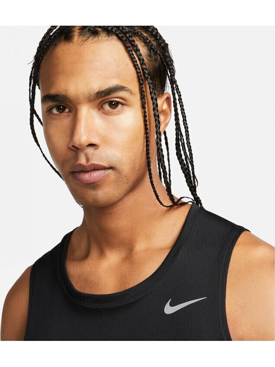 Dri-FIT Miler Dri-Fit Sportliches Kurzarmbluse Schwarz